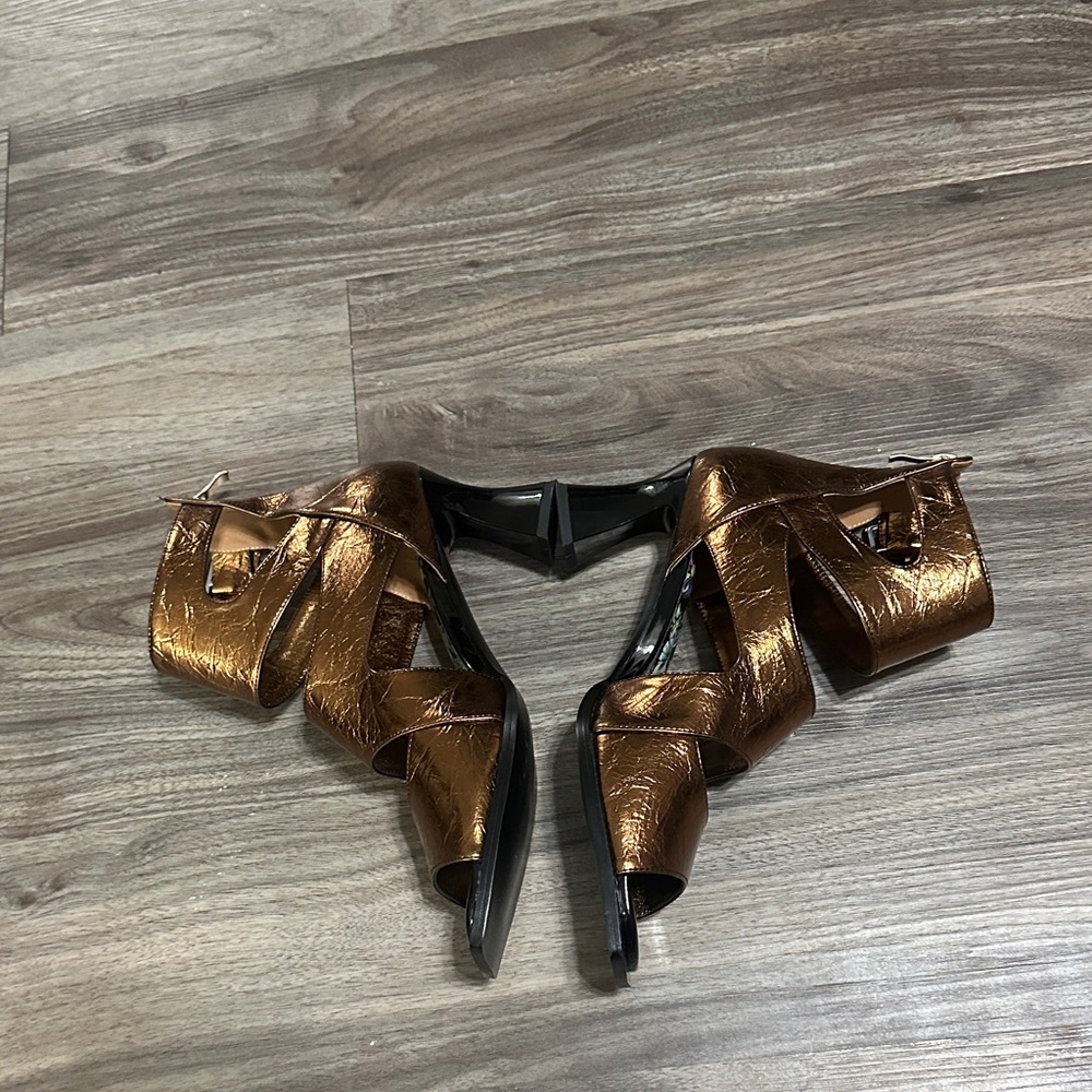 Metallic Brown Strappy Heel Sandals - Picture 6 of 11